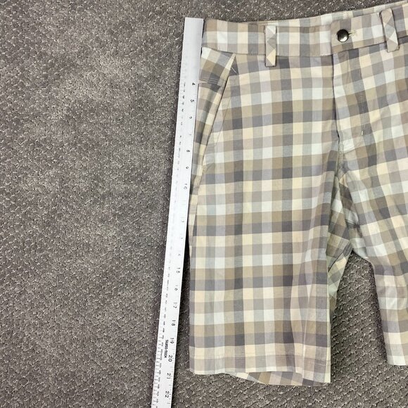 Lululemon Shorts Men's 30 Brown Plaid Kahuna 2.0 Commission ABC Golf Stretch - Picture 11 of 13